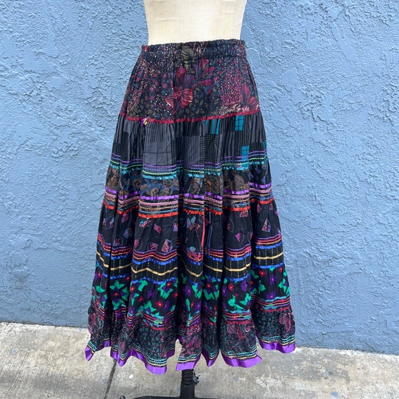 Vintage Tiered Skirt Maximalist Avant garde Cottagecore womens small - Picture 2 of 12